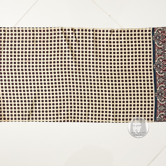 Lanvin Paris Silk Scarf Stole Shawl Paisley Floral Print Fringe Hem Vintage 90s - Picture 10 of 15